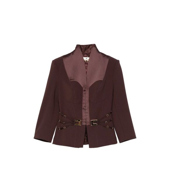 Elisabetta Franchi Brown Jackets - Fitted Jackets Women